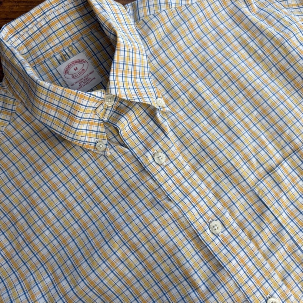 Brooks Brothers Men's Regent Plaid Button Down Non‎ Iron All Cotton Shirt Medium